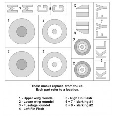 1/32 Spitfire Mk.V National Insignias Masking for Kotare kits