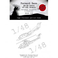 1/48 Forward Base National Insignias (AH-1G+OV-10A) Masking for ICM kits