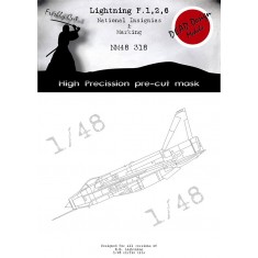 1/48 Lightning F.1/2/6 Insignias Masking for Airfix kits