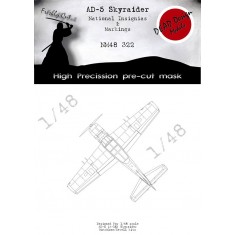 1/48 A-1E (Ad-5) Skyraider Insignias Masking for Matchbox kits
