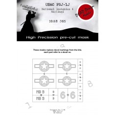 1/48 PBJ-1J Mitchelll National Insignias Masks for HK Models kits