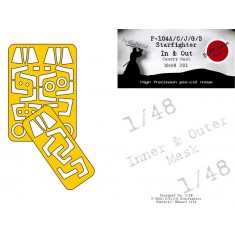 1/48 F-104A/C/G/S Starfighter In and Out Mask for Kinetic/Eduard kits