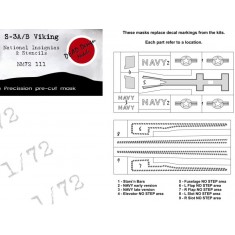 1/72 Lockheed S-3A Viking National Insignias Masking for Hasegawa/Revell kits