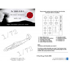 1/72 Focke-Wulf Ta 152H National Insignias Masking for Aoshima kits