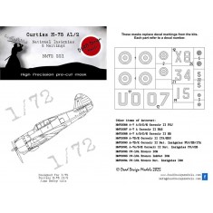 1/72 Curtiss H-75 A1/A2 National Insignia Signs Masks for Arma Hobby kits
