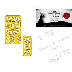1/72 F-104J Starfighter In and Out Canopies Masks for Fine Molds kits