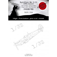 1/32 Supermarine Spitfire Mk.I/II Control Surfaces Optical Illusion Masking for Hasegawa