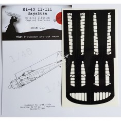 1/48 Nakajima Ki-43 II Hayabusa Control Surfaces Masking for Hasegawa