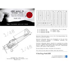 1/48 A6M5 model 52 Control Surfaces Optical Illusion Mask for Eduard kits