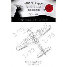 1/72 Mitsubishi A7M Reppu Control Surfaces Masking for Fine Molds