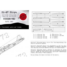 1/72 Mitsubishi Ki-67 Hiryu Control Surfaces Masking for Hasegawa kits