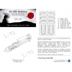1/72 Kawasaki Ki-100 Control Surfaces Masking for RS kits