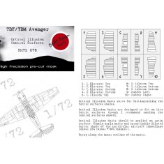 1/72 TBM/TBF Avenger Control Surfaces Masking for Hasegawa kits