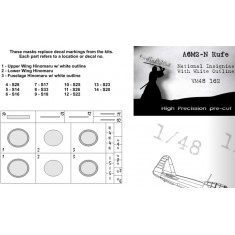 1/48 Nakajima A6M2-N National Insignias Masking w/white outline for Eduard kits
