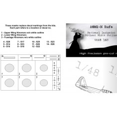 1/48 Nakajima A6M2-N National Insignias Masking w/o white outline for Eduard kits