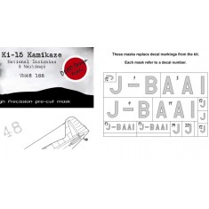 1/48 Mitsubishi Ki-15 Kamikaze National Insignias Masking for Fine Molds kits