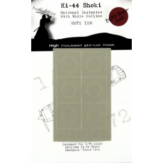 1/72 Nakajima Ki-44 Shoki National Insignias Masking w/White Outline for Hasegawa kits