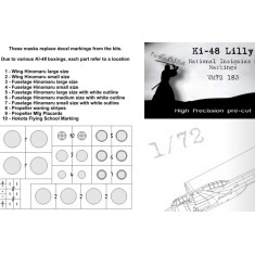 1/72 Kawasaki Ki-48 Lilly National Insignias Masking for Hasegawa kits