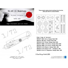 1/72 Nakajima Ki-43 II Hayabusa National Insignias Masking for Arma Hobby kits