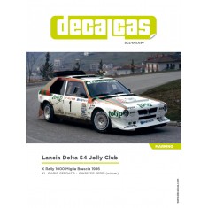 1/24 Lancia Delta S4 sponsored by Jolly Club Totip 1986 Decal for Beemax/Nunu