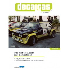 1/20 Fiat 131 Abarth Rally Team Seat Competicion - 1979 Decal for Tamiya kits