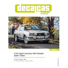 1/24 Opel Ascona 400 Dealer Opel Team Sponsored by Wynn Marking Decal for Belkits