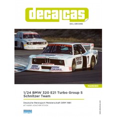 1/24 BMW 320 E21 Turbo Group 5 Team Schnitzer Marking Decal for Beemax BX24028