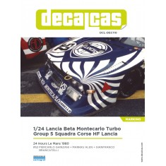 1/24 Lancia Beta Montecarlo Turbo 5 HF Squadra Corse #52 24h LeMans 1980 Decal for Heller