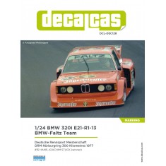 1/24 BMW 320i E21-R1-13 Team BMW-Faltz Jagermeister 1977 Decals for Tamiya #24002/24269/24379