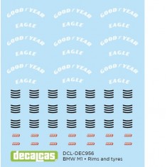 1/24 BMW M1 BBS Rims and Tyres Decal for Decalcas DCL-PAR111