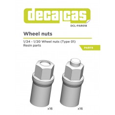 1/24 1/20 1/25 Wheel Nuts (16x long screw and 16x short screw)