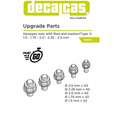 Hexagon Nuts with Rod and Washer Type 1 - 1.5 - 2.5 mm (204pcs, resin)