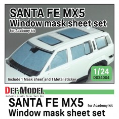 1/24 Hyundai Santafe MX5 Window Mask/Logo Metal Sticker Set for Academy Kit