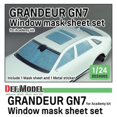 1/24 Hyundai Grandeur GN7 Window Masks and Logo Metal Stickers for Academy Kit