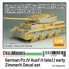 1/48 WWII PZ.IV Ausf.H/J Zimmerit Decal set for Academy/Dragon kit