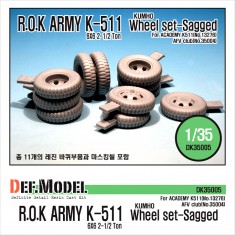 1/35 ROK K511/A1 Sagged Wheel set w/Paint Masks for Academy/AFV Club M35 kits