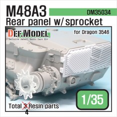 1/35 M48A3 Rear Panel Set w/Sprocket Parts for Dragon kit #3546