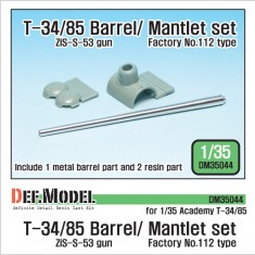 1/35 Soviet T-34/85 Tank ZiS-S-53 85mm Metal Barrel w/Mantlet for Academy kit #13290