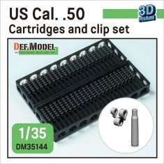 1/35 US Cal. .50 Cartridges and Clip set (over 250pcs each, 3D printed)