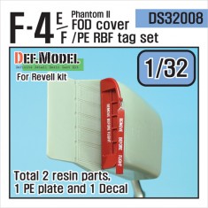 1/32 McDonnell Douglas F-4E/F Phantom II FOD Cover & Photo-Etched RBF Tag Set for Revell