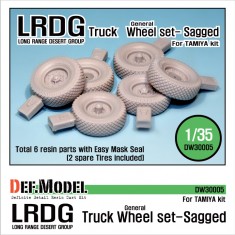 1/35 WWII British LRDG Truck Sagged Wheels Set for Tamiya #32407/35092/89785 (6 wheels)