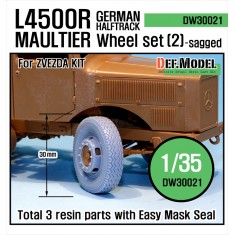 1/35 WWII German L4500R Maultier Sagged Wheels Set 2 for Zvezda kit (3 wheels)