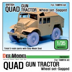1/35 WWII British Quad Gun Tractor Sagged Wheels Set for Tamiya kit (5 wheels)