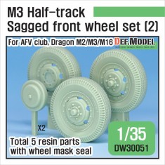1/35 US M2/M3/M16 Halftrack Front Sagged Wheel set Vol. 2 for AFV Club/Dragon kits
