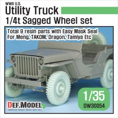 1/35 WWII US 1/4 ton Utility Truck Wheel set for Meng/Takom kits