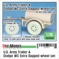 1/35 US Army Trailer & Dodge WC Extra Sagged Wheel set for AFV Club/Italeri kits