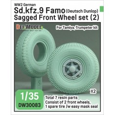 1/35 German Sdkfz.9 Famo Front Wheel Set #2 - Deutsch Dunlop for Tamiya/Trumpeter Kits