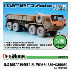 1/35 US M977 HEMTT "XL" Sagged Wheels Set for Italeri kits #298/0292/6510/6525 (9 wheels)