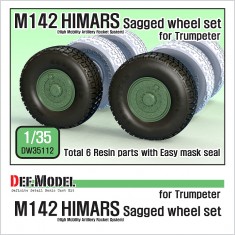 1/35 US M142 HIMARS Sagged Wheels set for Trumpeter kits
