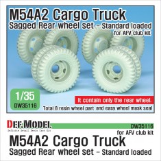 1/35 US M54A2 Cargo Truck Sagged Rear Wheel set (standard loaded) for AFV Club kits
